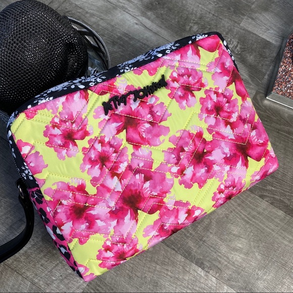 Betsey Johnson Handbags - Betsey Johnson floral double zipper cosmetic bag